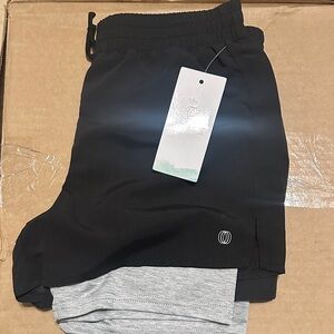 Girls Black Athletic Shorts with Inner Liner